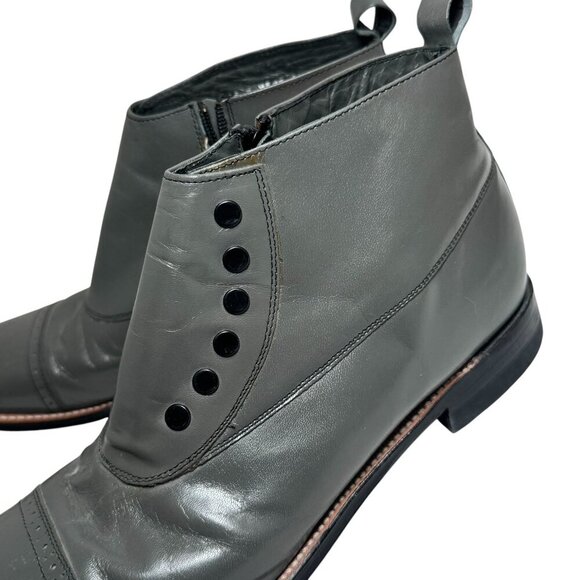 Stacy Adams Dark Gray Leather Button Ankle Boots main image 7